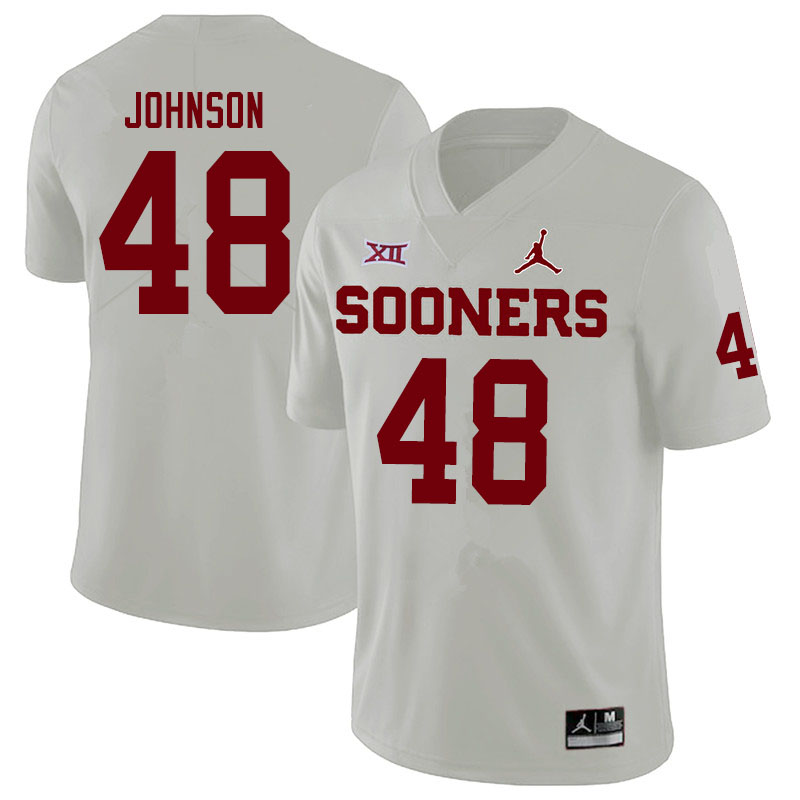 Oklahoma Sooners #48 Stephen Johnson Jordan Brand College Football Jerseys Sale-White
